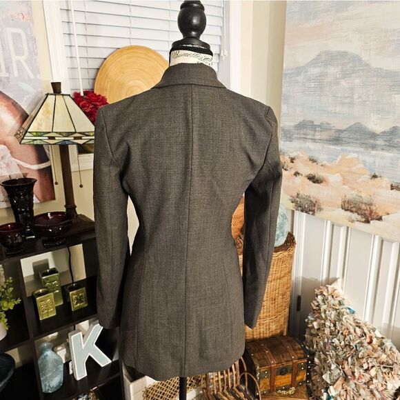 Zara Woman Dark Grey Business Casual One Button Contemporary Blazer Jacket. - Picture 7 of 13